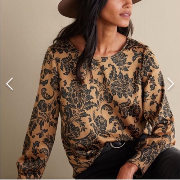 Soft Surroundings Tops - Soft Surroundings Satiny Miaya Top with Western Flare Women’s Large